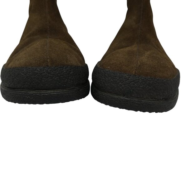 Vintage Val Brown Suede Fringe Sherpa Lined Boho Mid Calf Boots Womens 40 US 9 - Picture 7 of 13